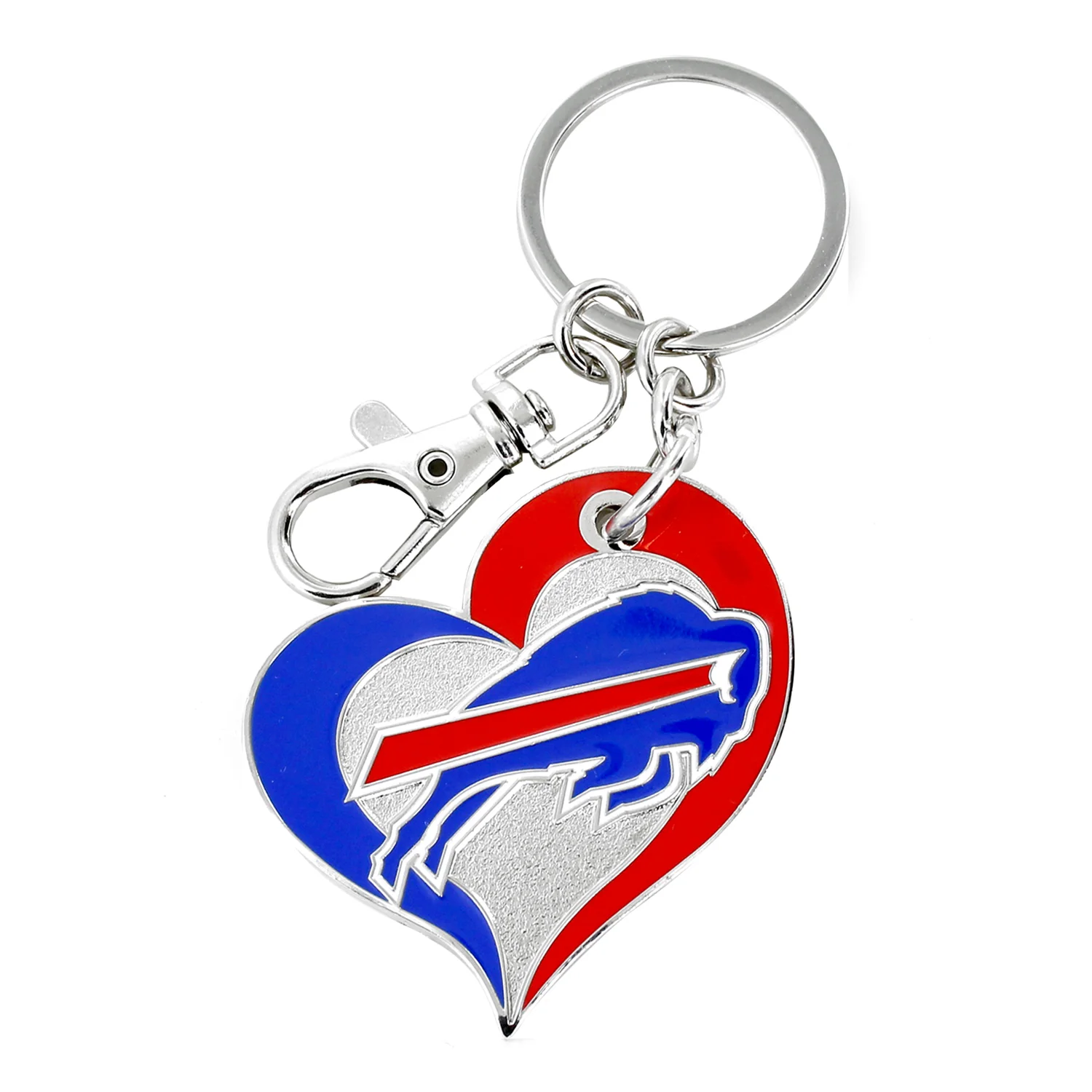 Bills Swirl Heart Keychain