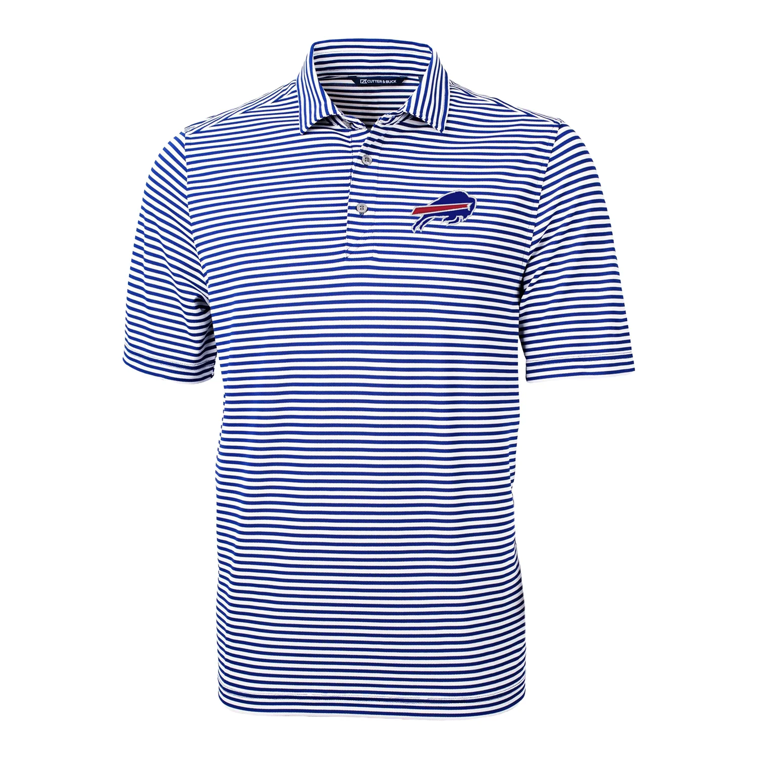 Buffalo Bills Cutter & Buck Virtue Eco Pique Stripe Recycled Mens Polo