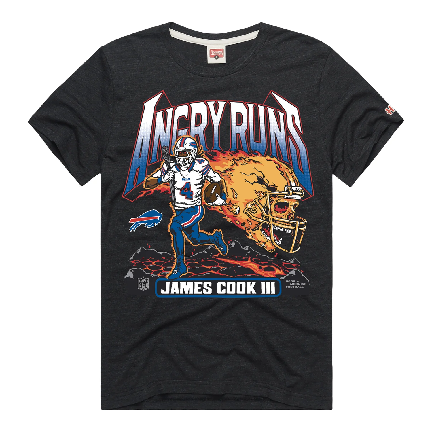 Buffalo Bills Homage James Cook III Angry Runs 2025 T-Shirt