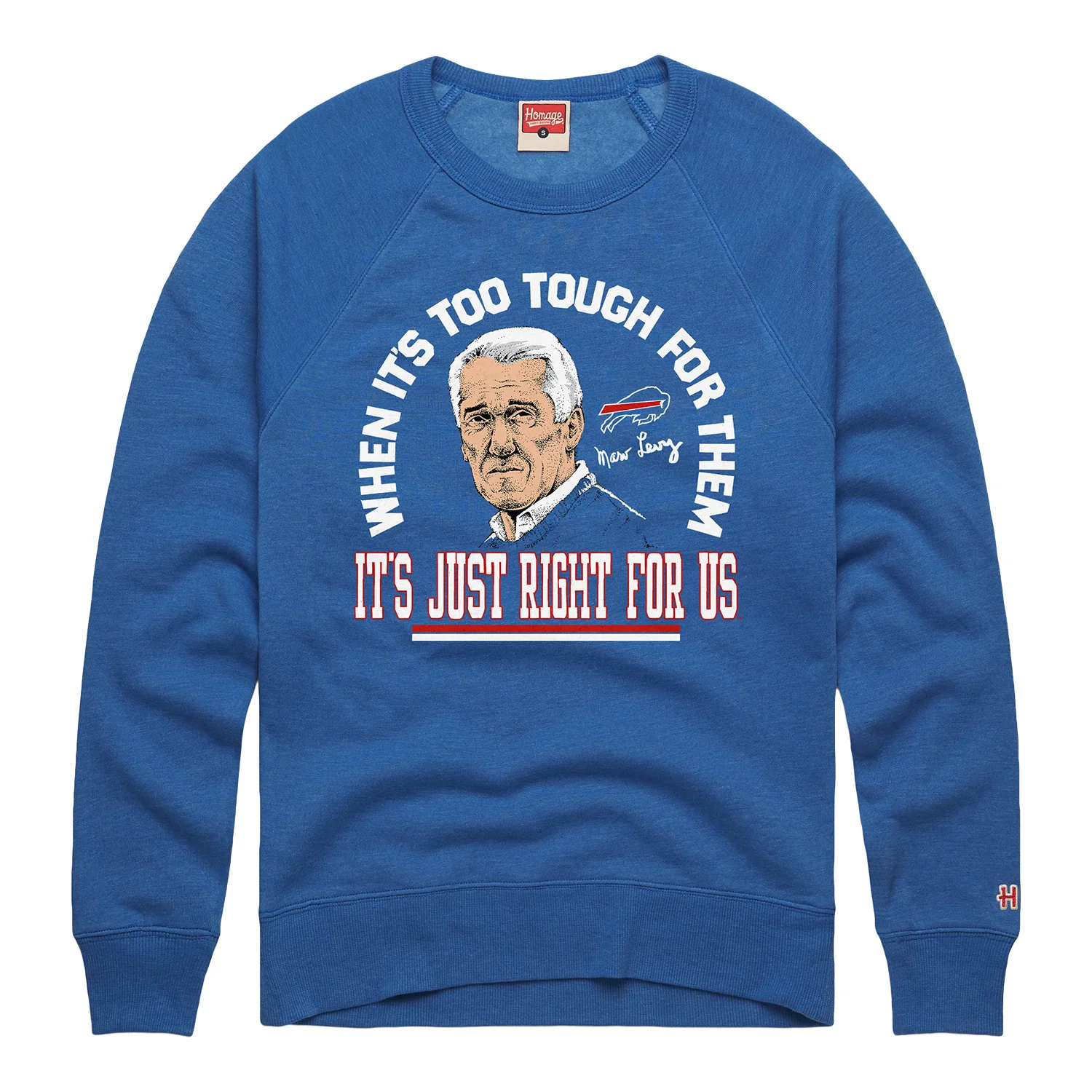 Buffalo Bills Homage Marv Too Tough Crewneck Sweatshirt