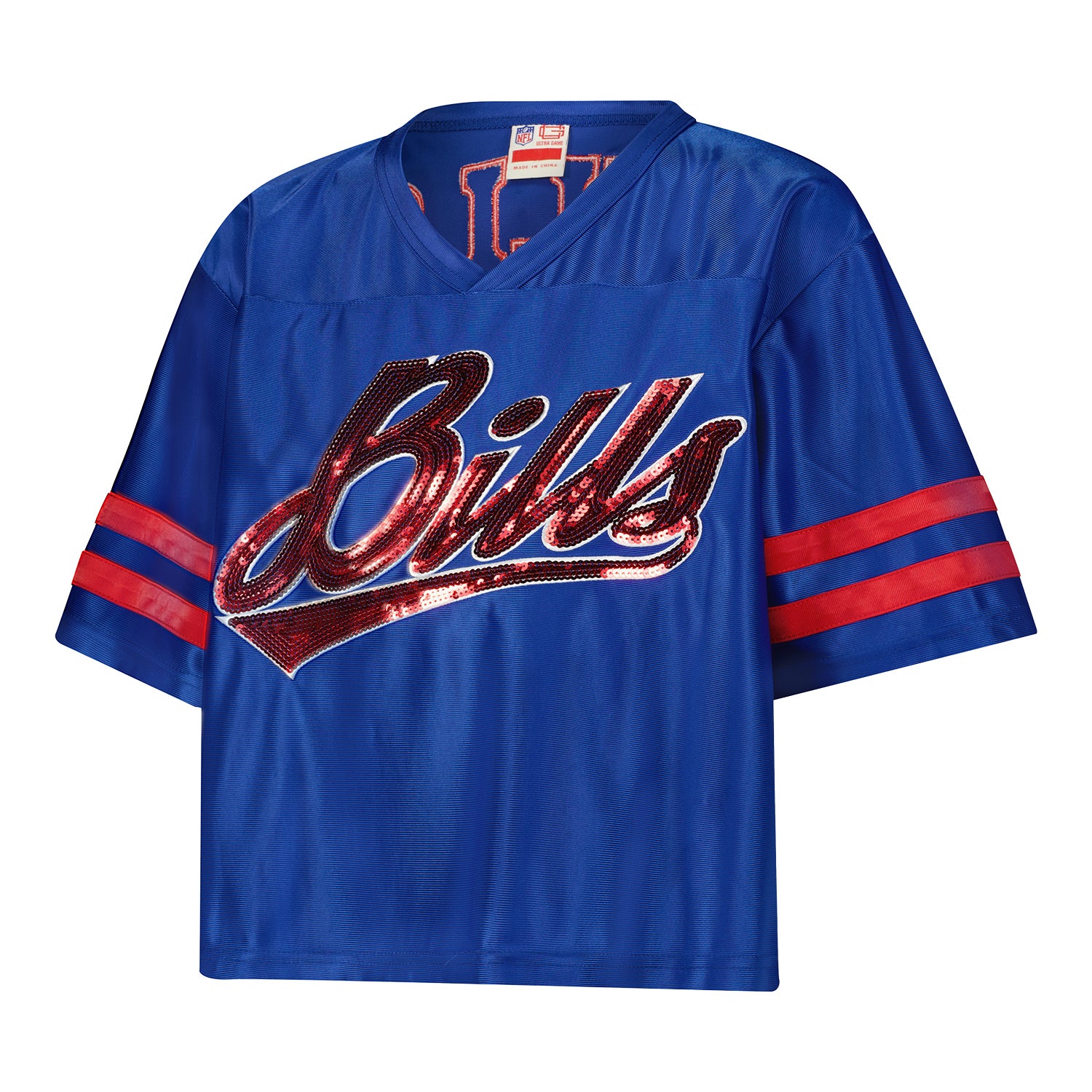 Buffalo Bills Icer Brands Ladies Roman Candle Sequin T-Shirt