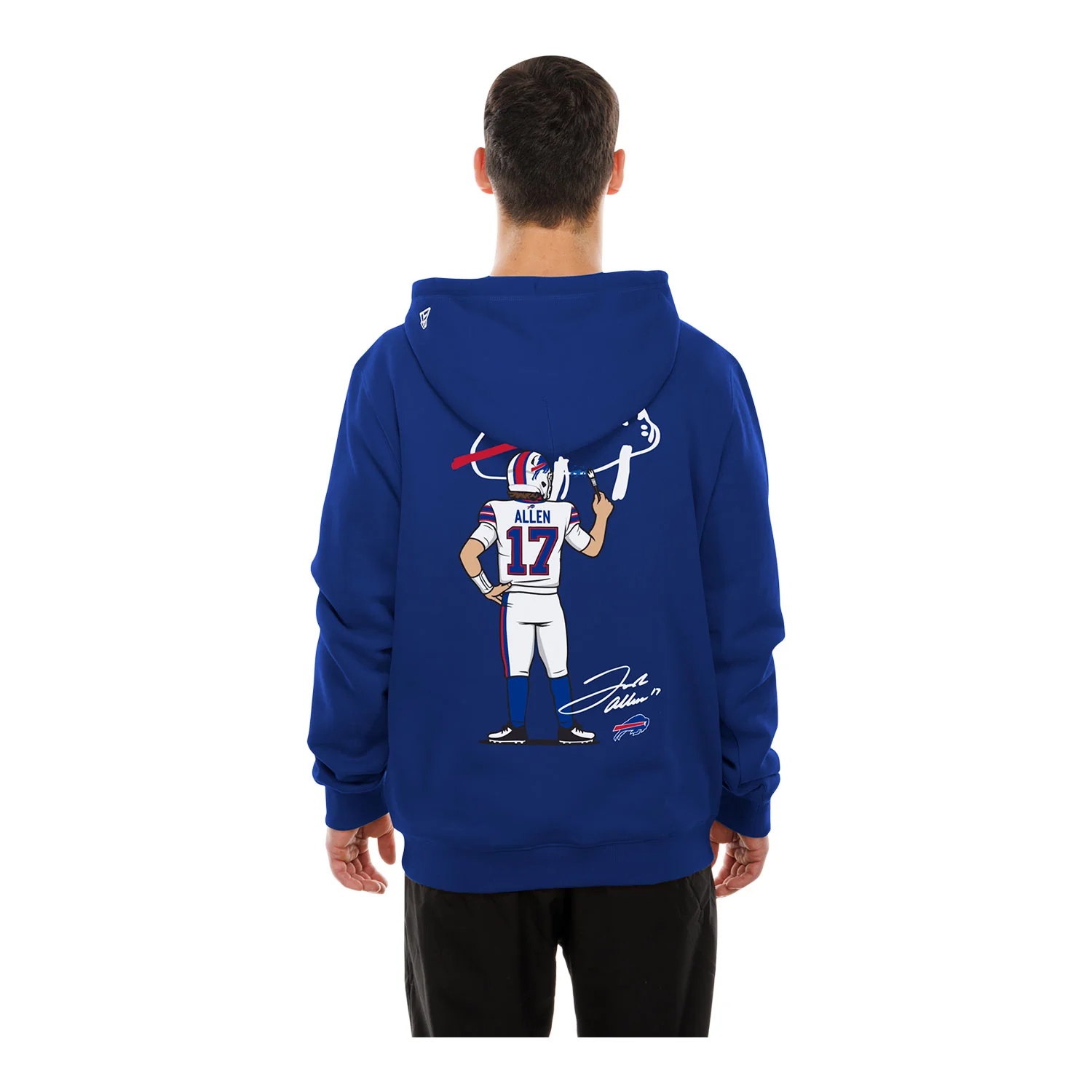 Buffalo Bills New Era Billustration Josh Allen Hooded Sweatshirt