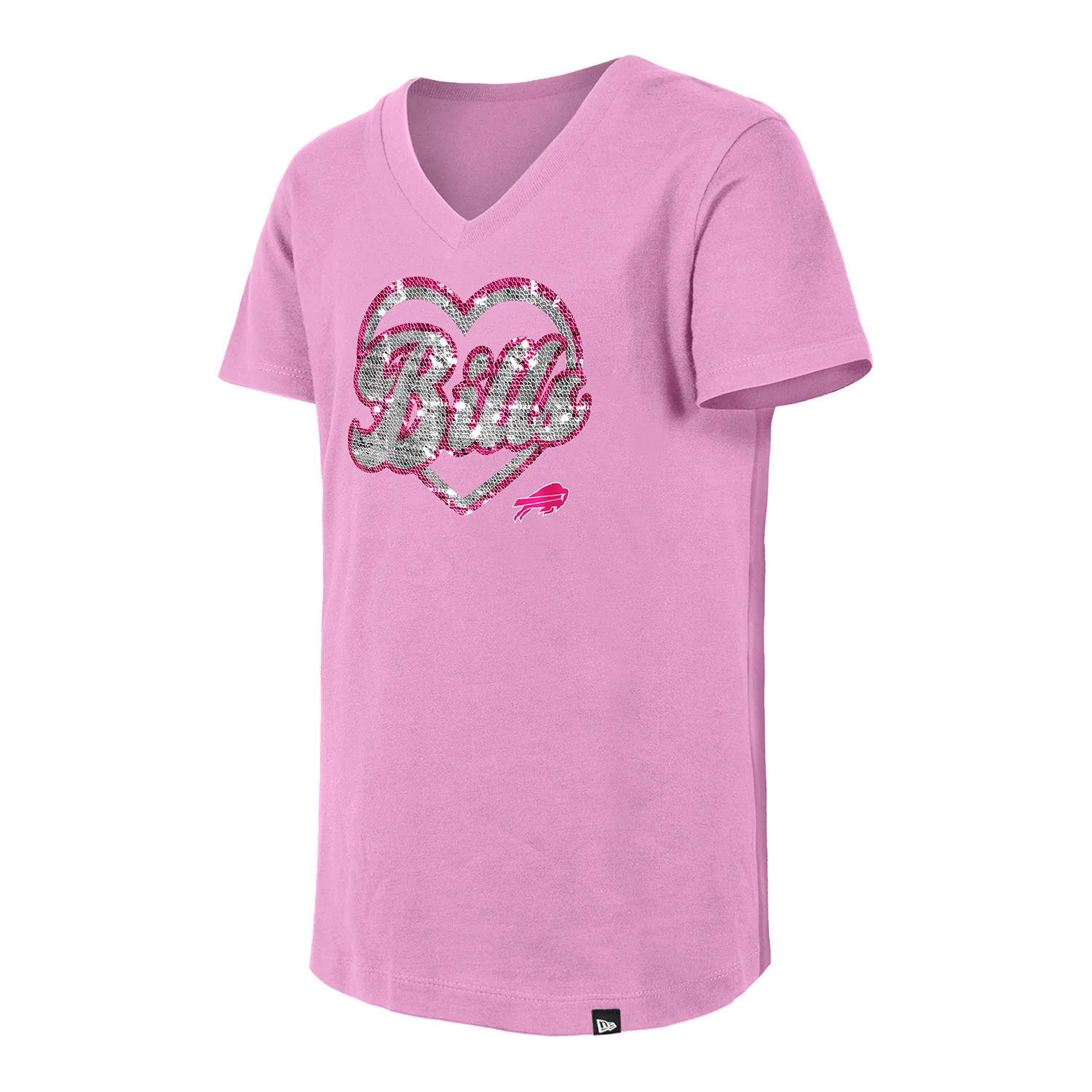 Buffalo Bills New Era Youth Girls Glitter Flip T-Shirt