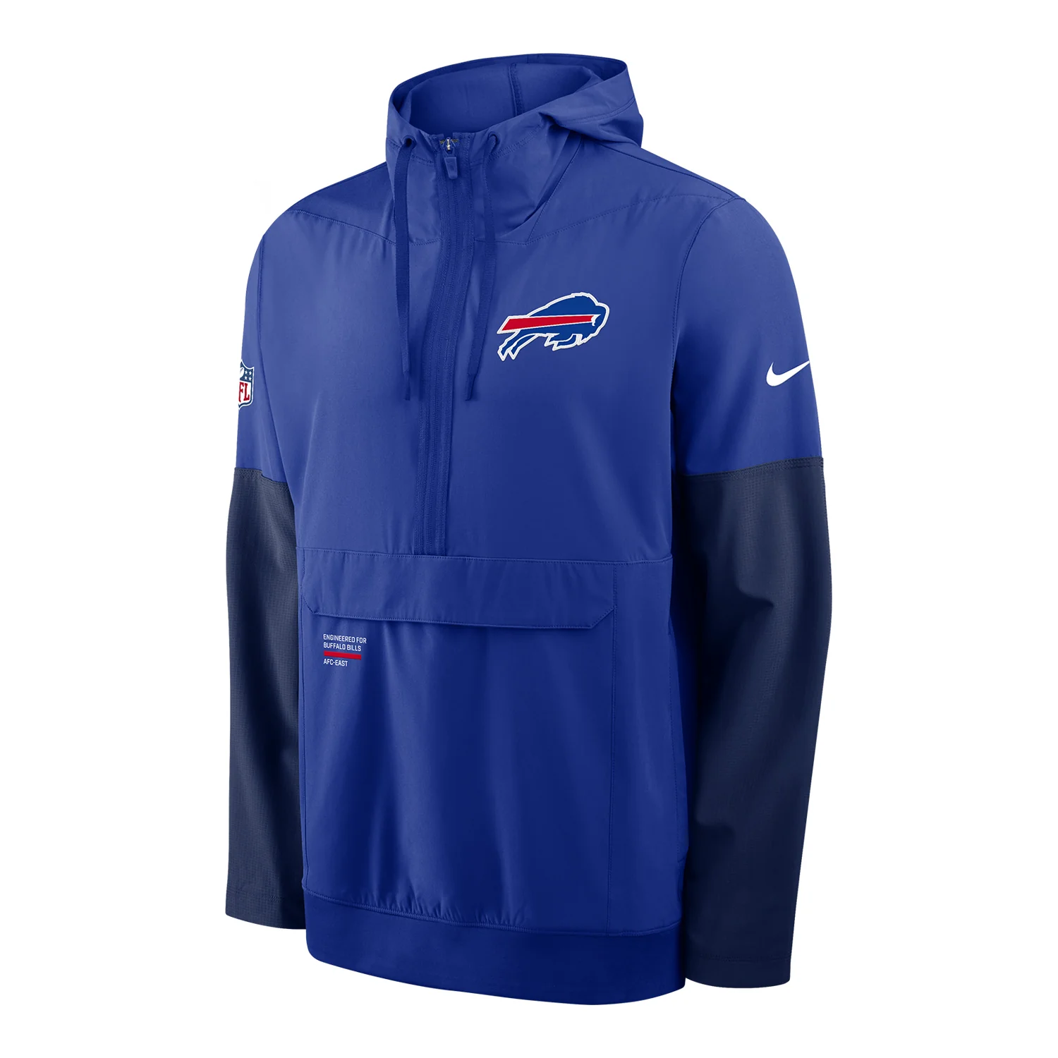 Buffalo Bills Nike 2025 Sideline 1/2 Zip Anorak Hooded Jacket