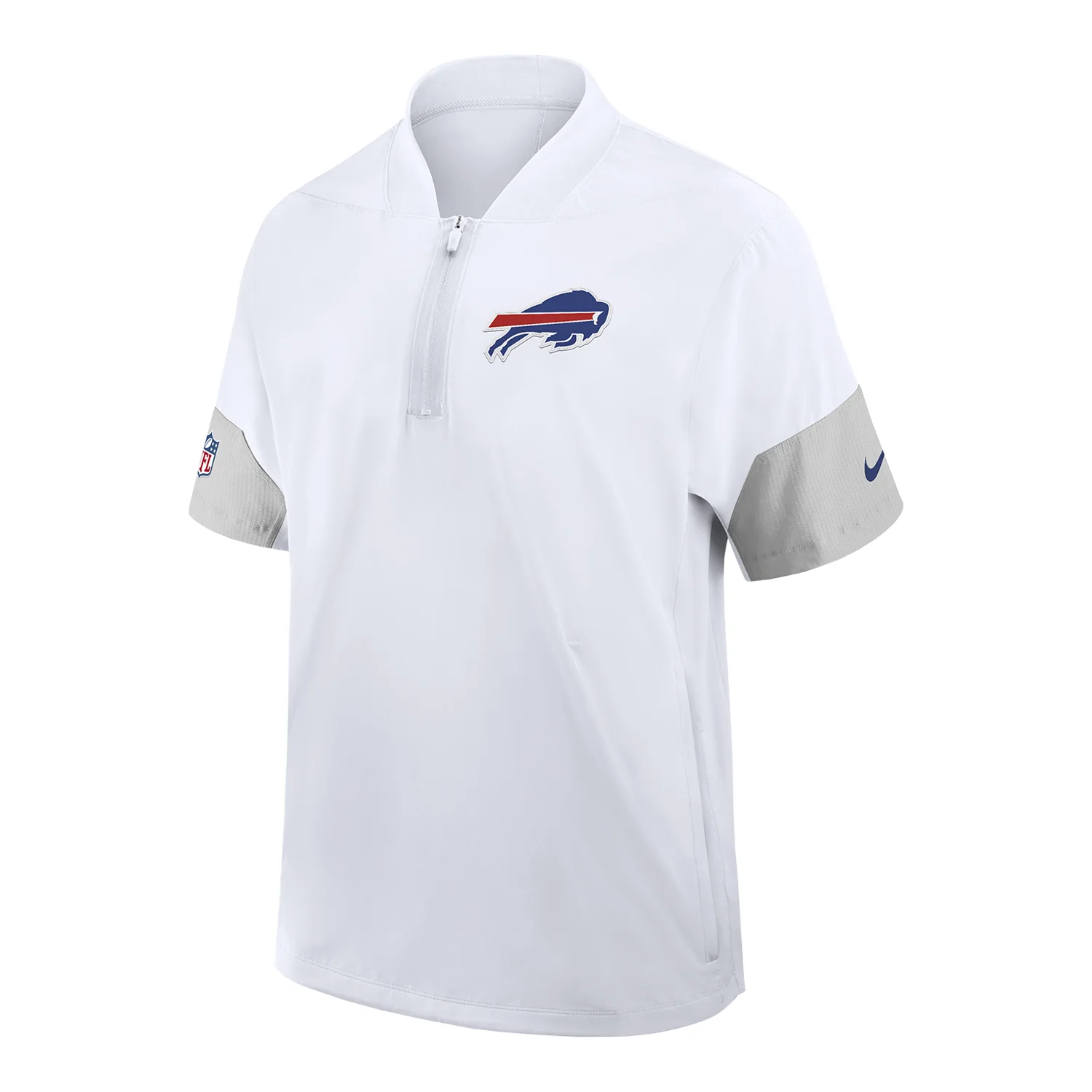 Buffalo Bills Nike 2025 Sideline 1/2 Zip Coaches Jacket - White