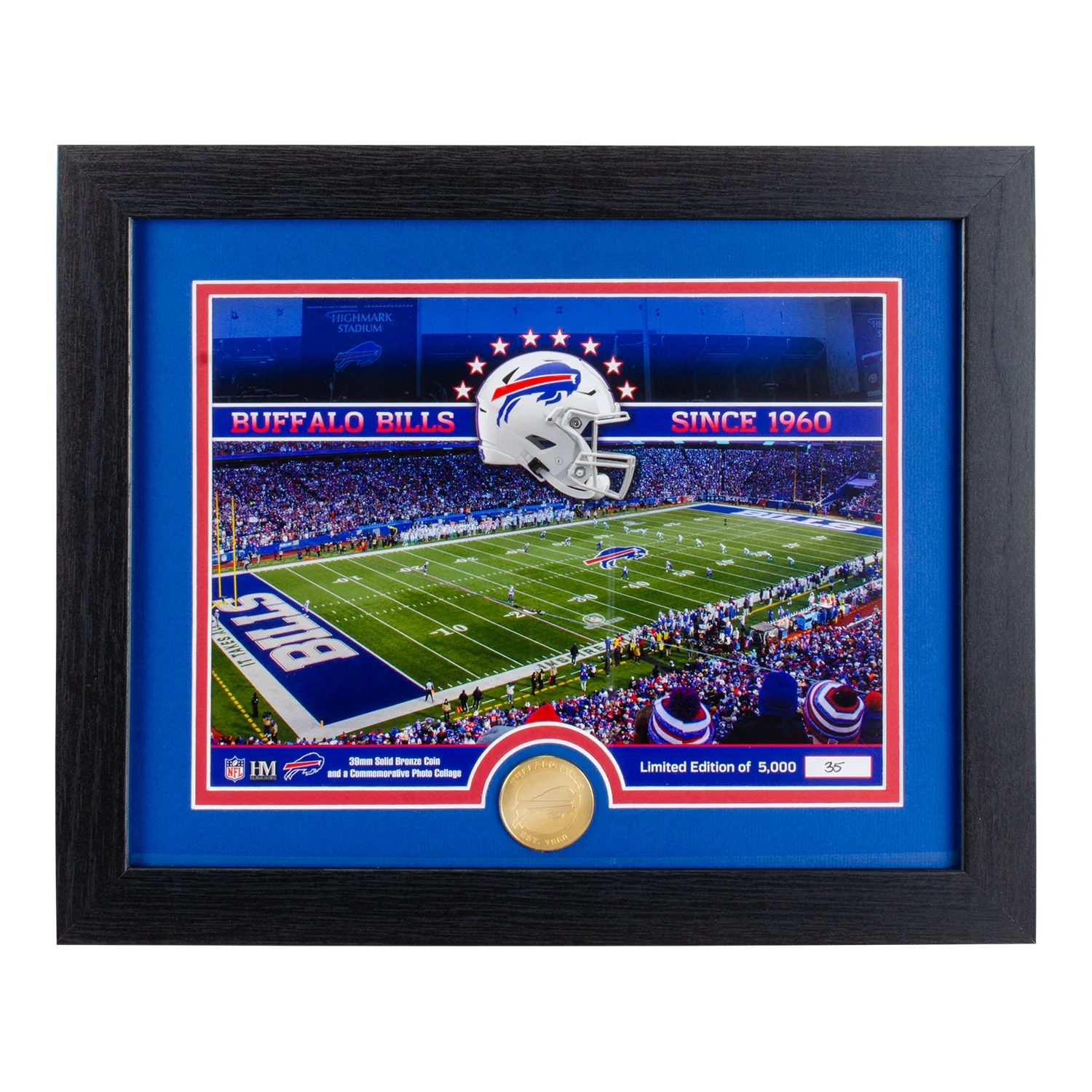 Highland Mint Buffalo Bills 13" x 16" Stadium Bronze Coin Photo