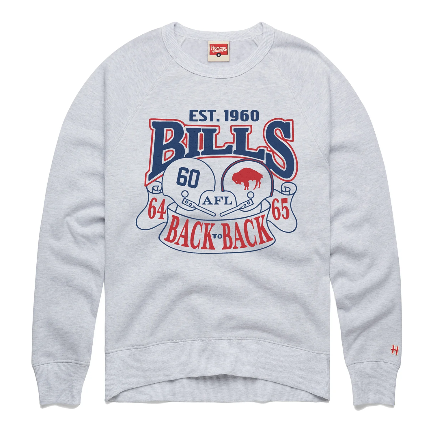 Homage Bills Back-To-Back AFL Champions Crewneck Sweatshirt