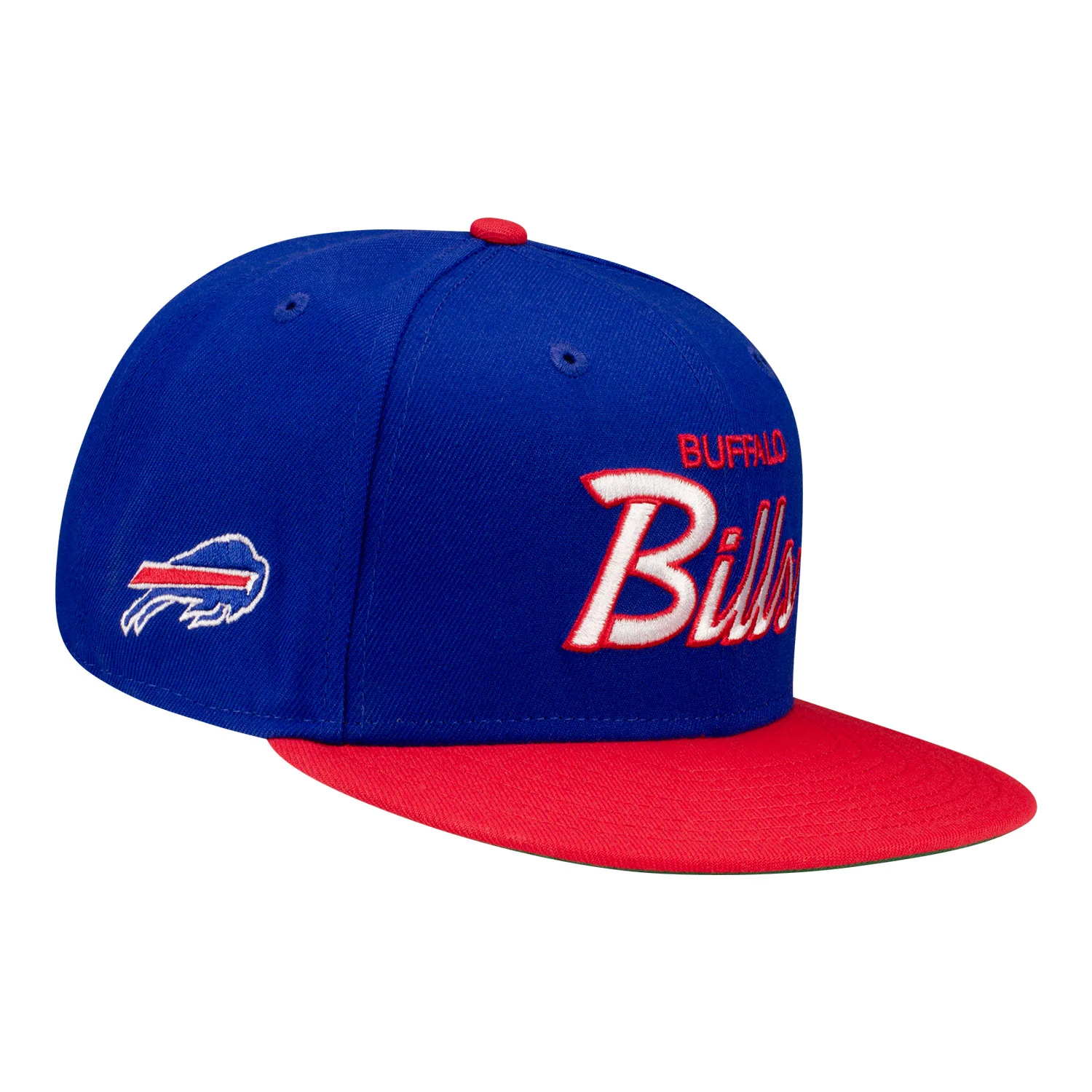 New Era Bills 59FIFTY Royal/Red Script Fitted Hat
