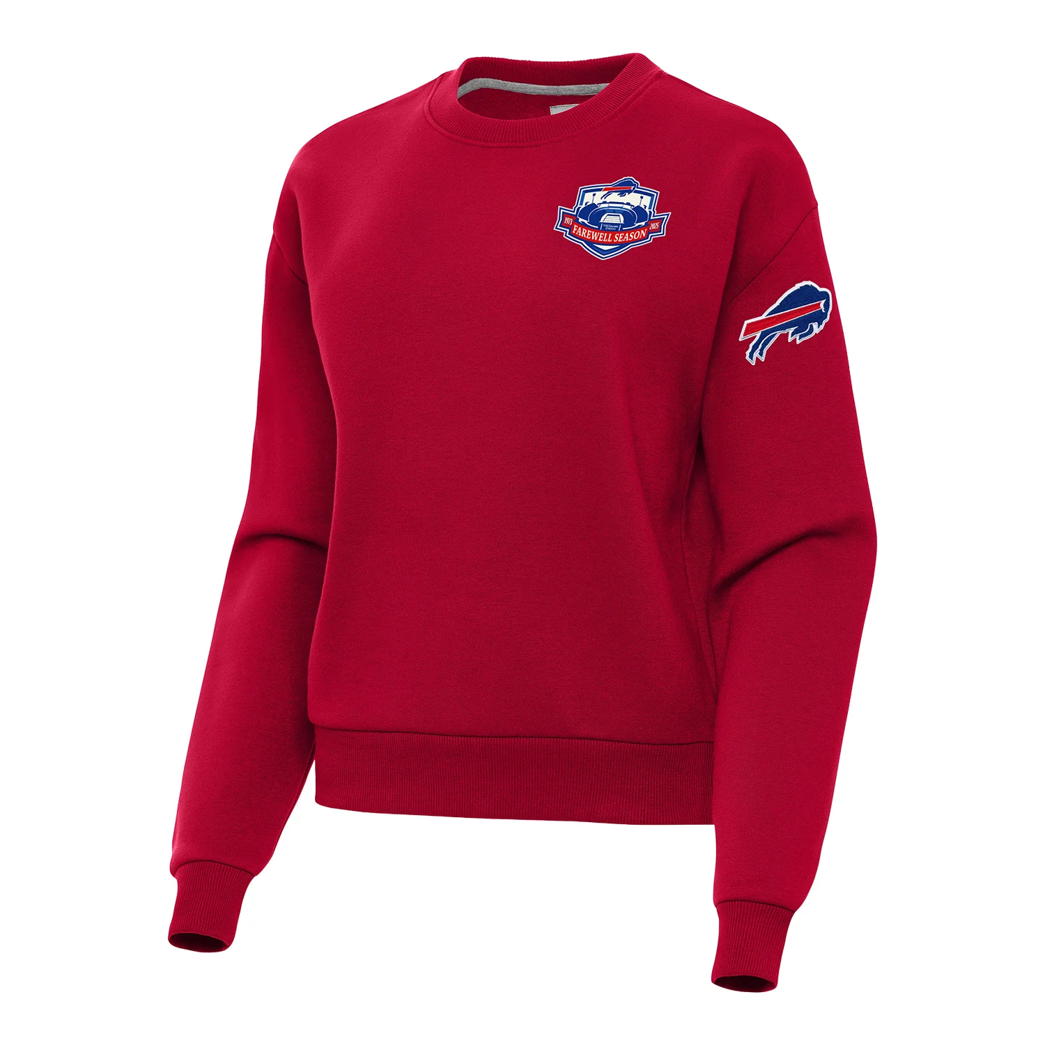 Ladies Buffalo Bills Antigua Farewell Season Crewneck