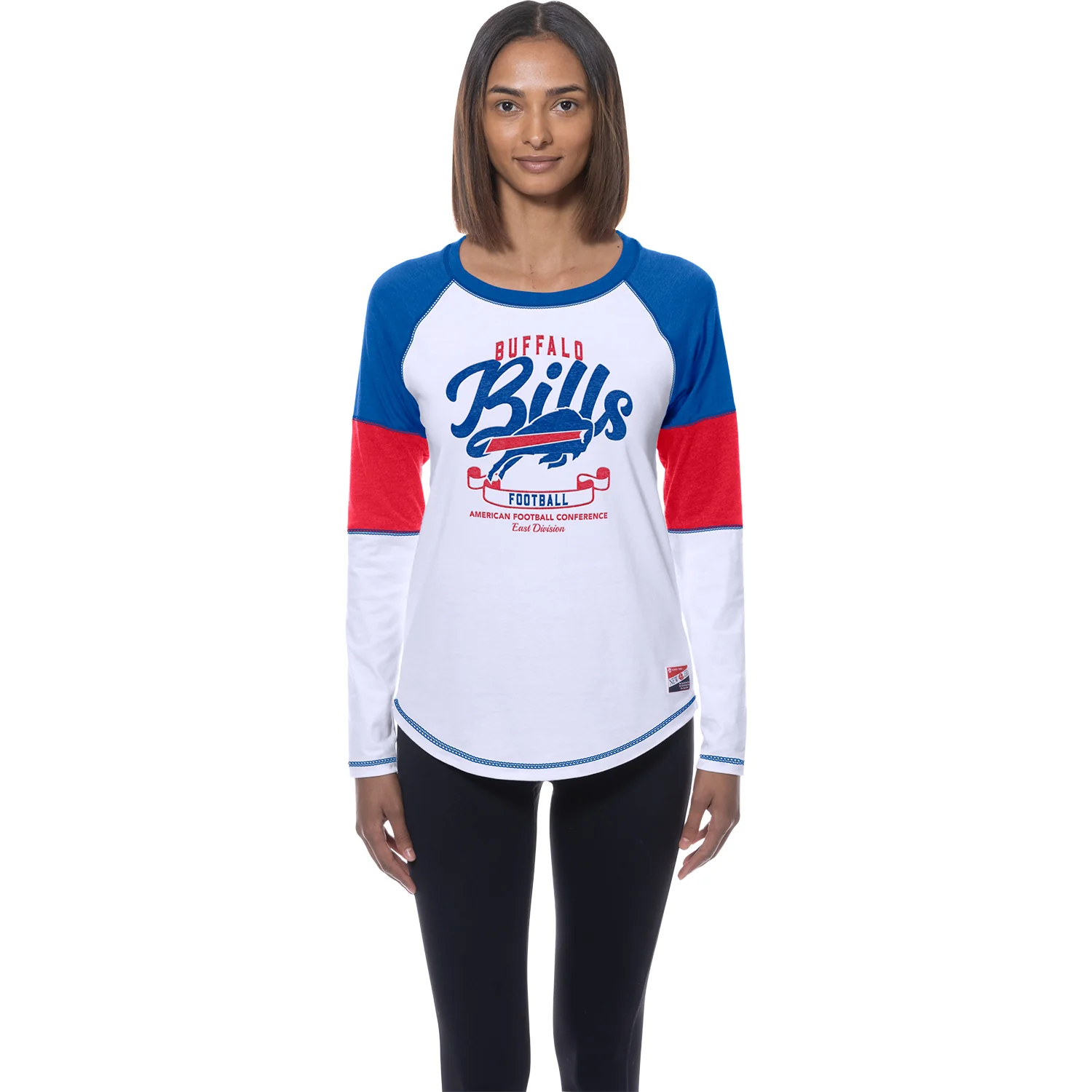 Ladies Buffalo Bills New Era Primary Color Block Long Sleeve T-Shirt