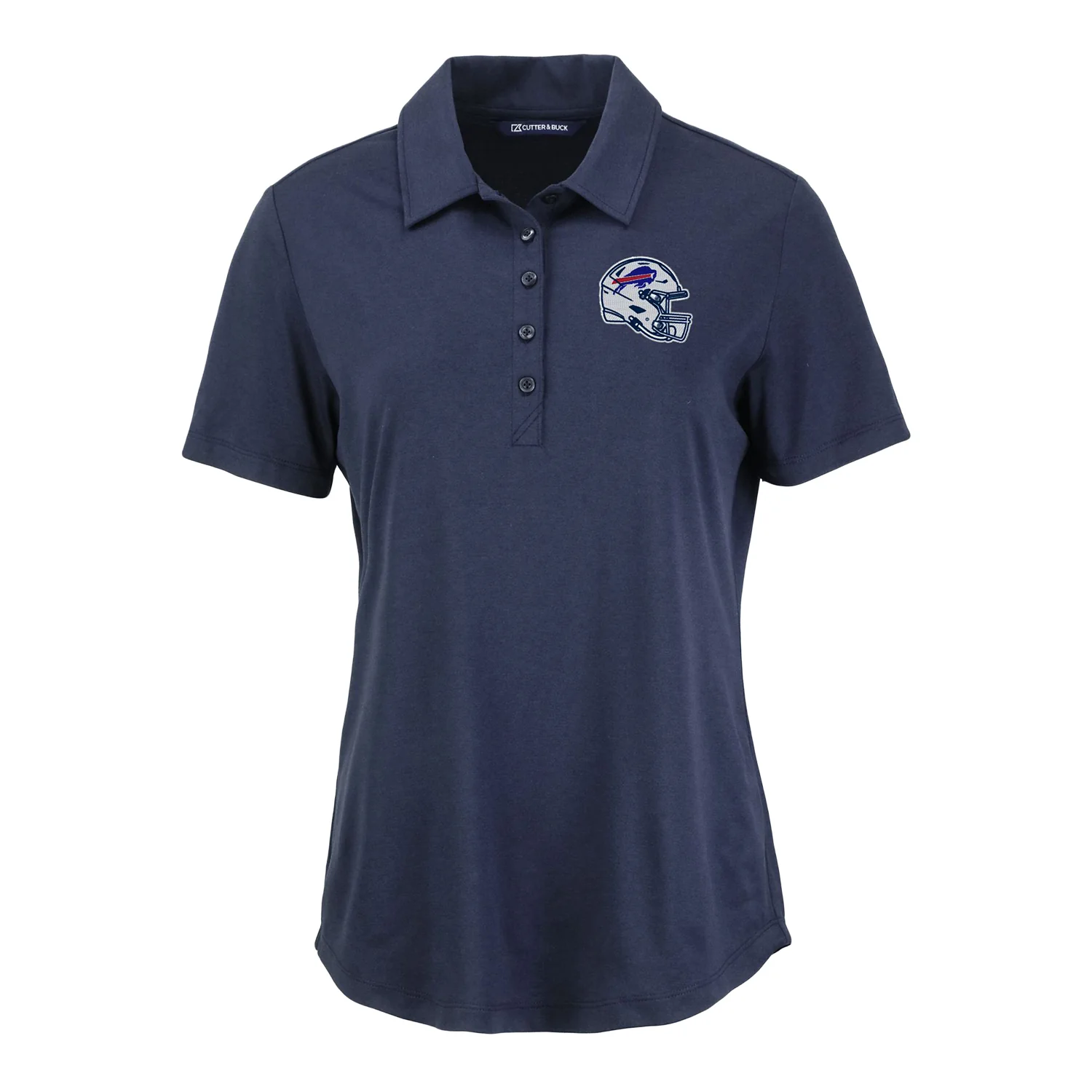 Ladies Buffalo Bills NFL Helmet Cutter & Buck Coastline Epic Comfort Eco Recycled Polo