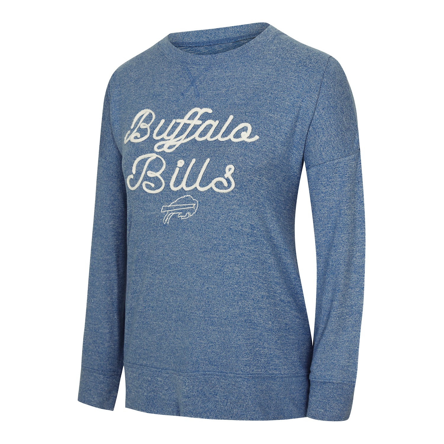 Ladies Buffalo Bills Rigor Script Heathered Crew