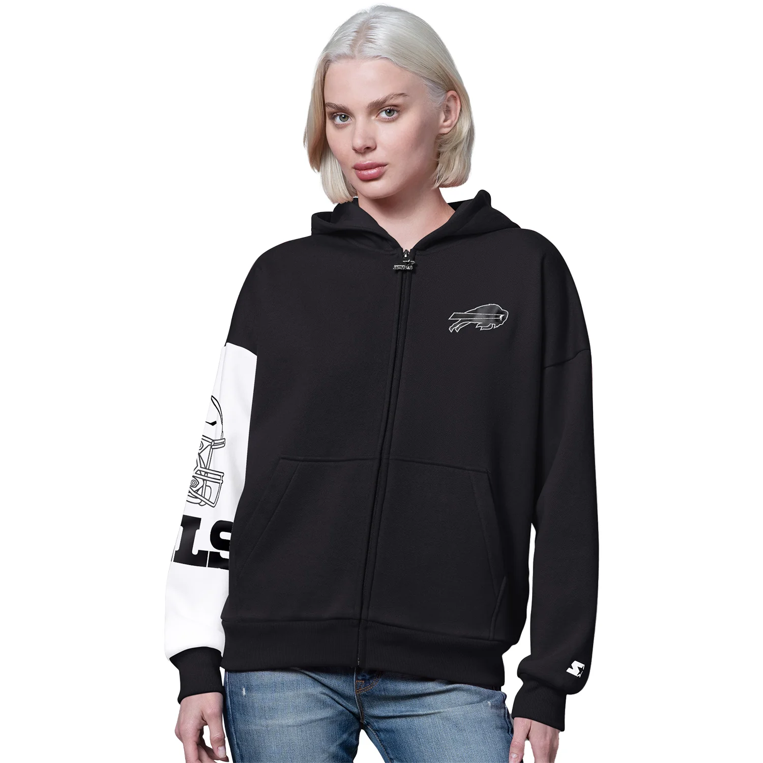 Ladies Buffalo Bills Starter 4th Down White Hoodie