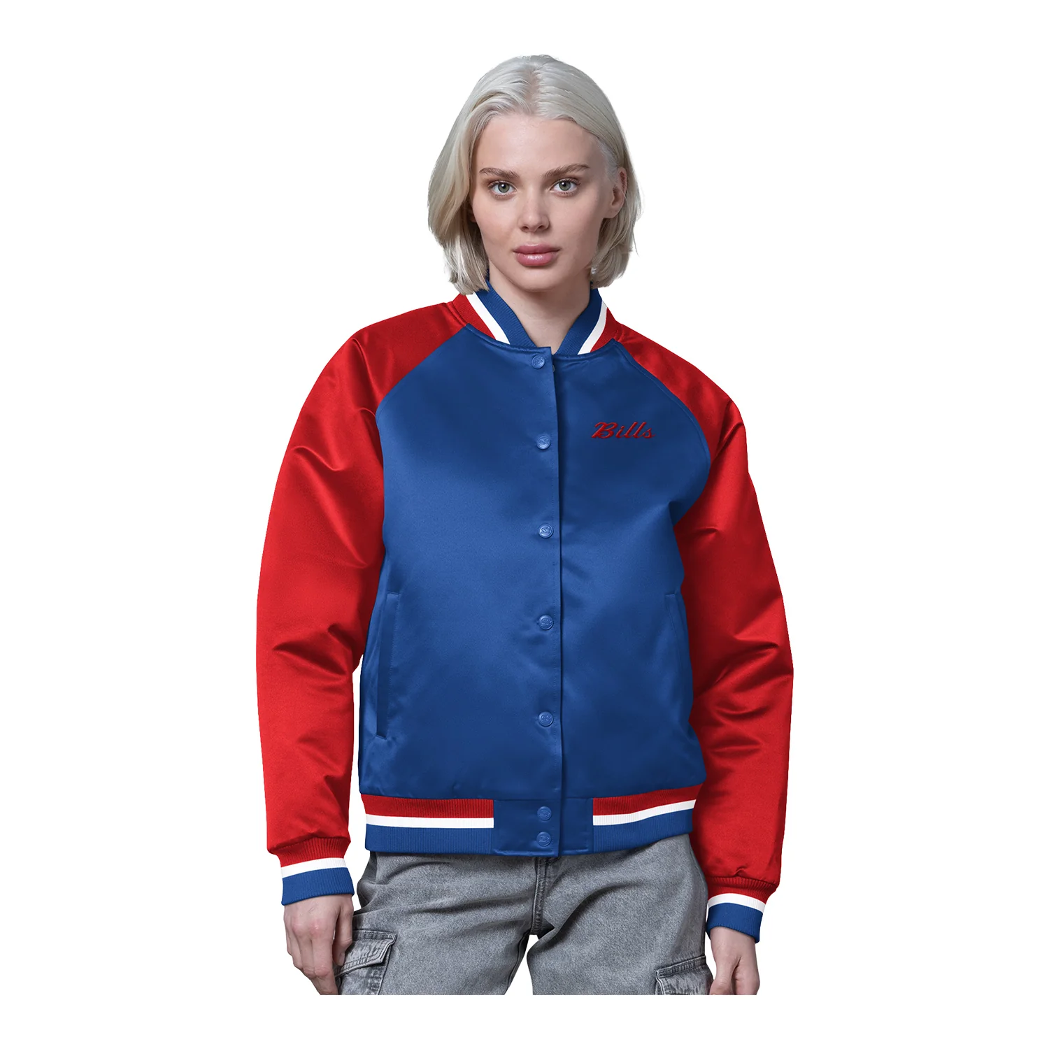 Ladies Buffalo Bills Starter Final Score Varsity Jacket
