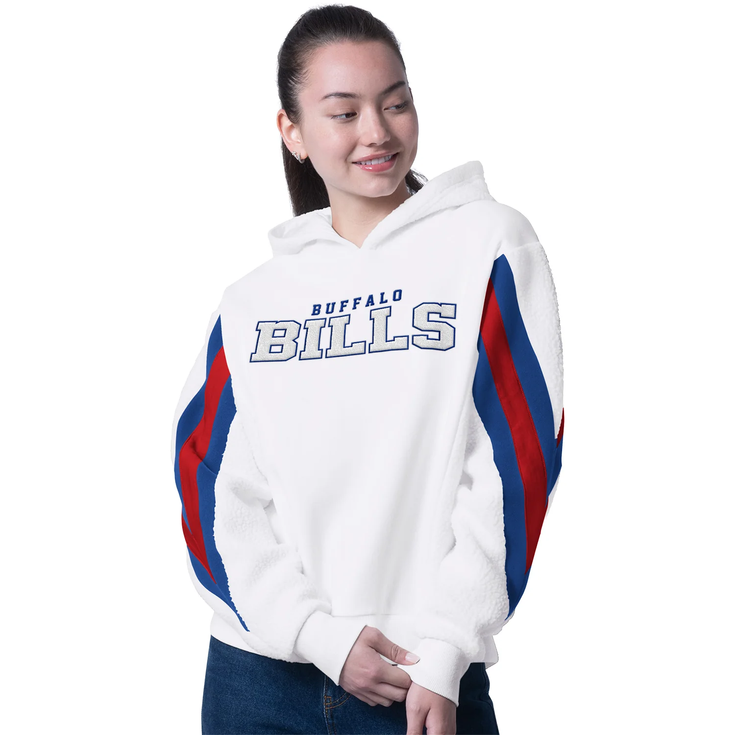 Ladies Fresh Field Stripe Sherpa Hood