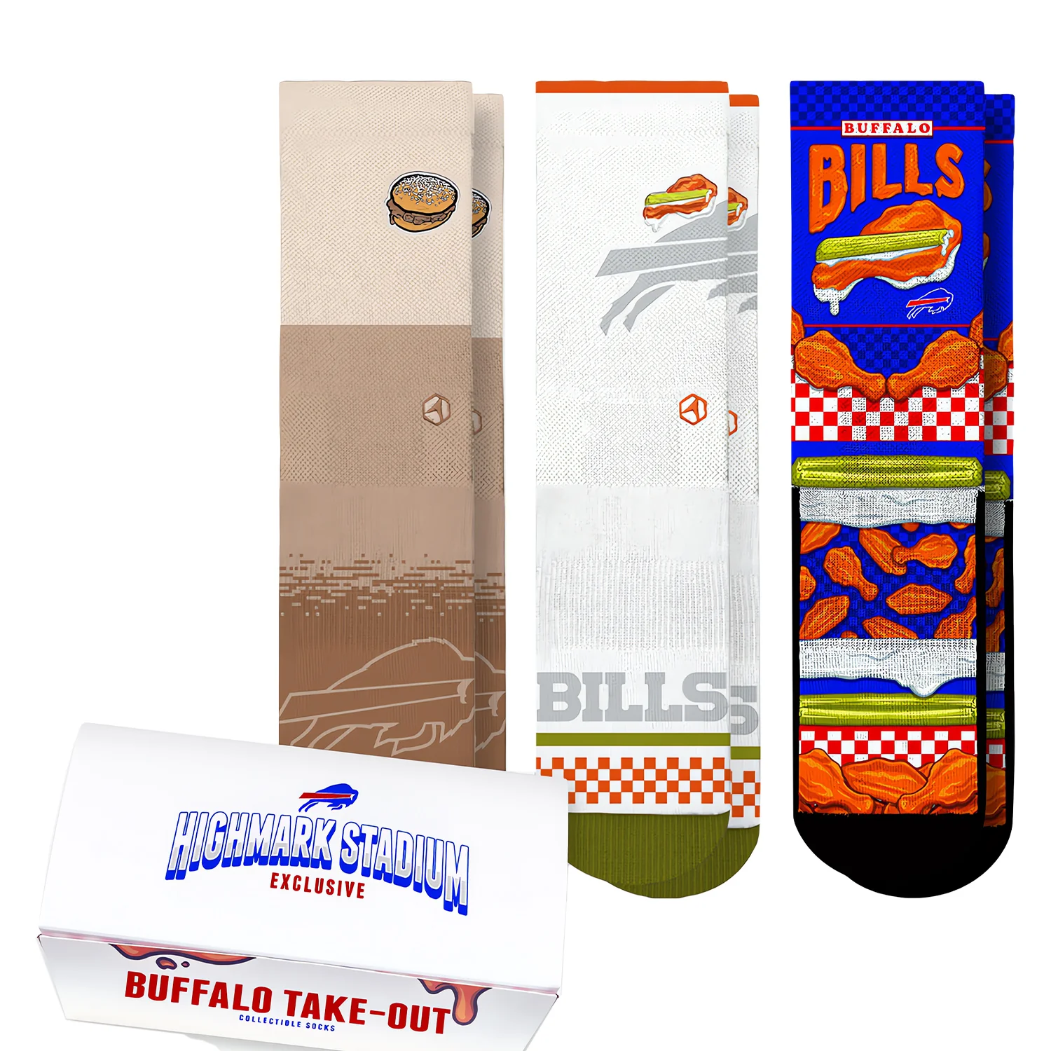 Rock 'Em Bills Exclusive Take Out 3-Pack Socks Set