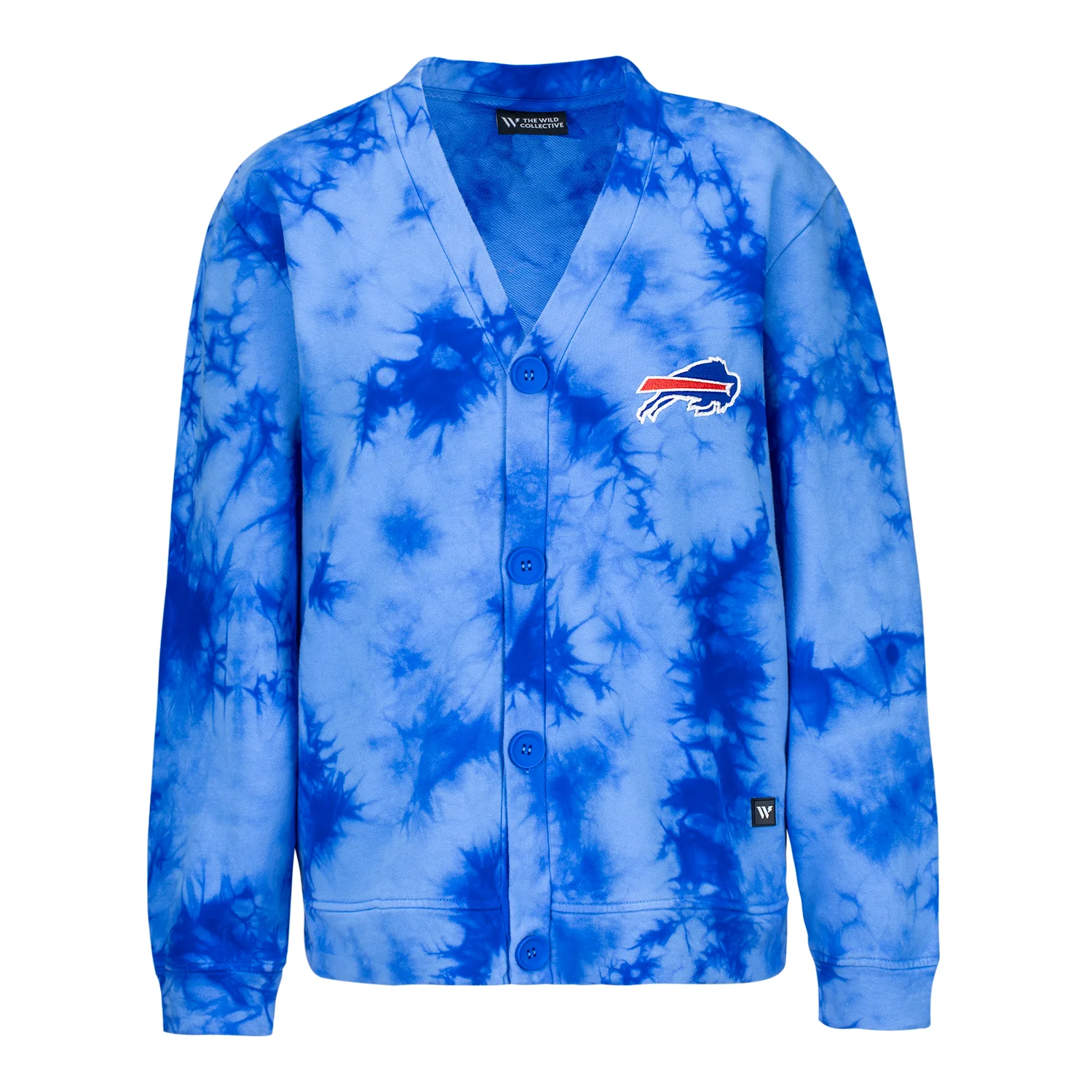 Wild Collective Ladies Bills Button Up Tie Dye Sweater