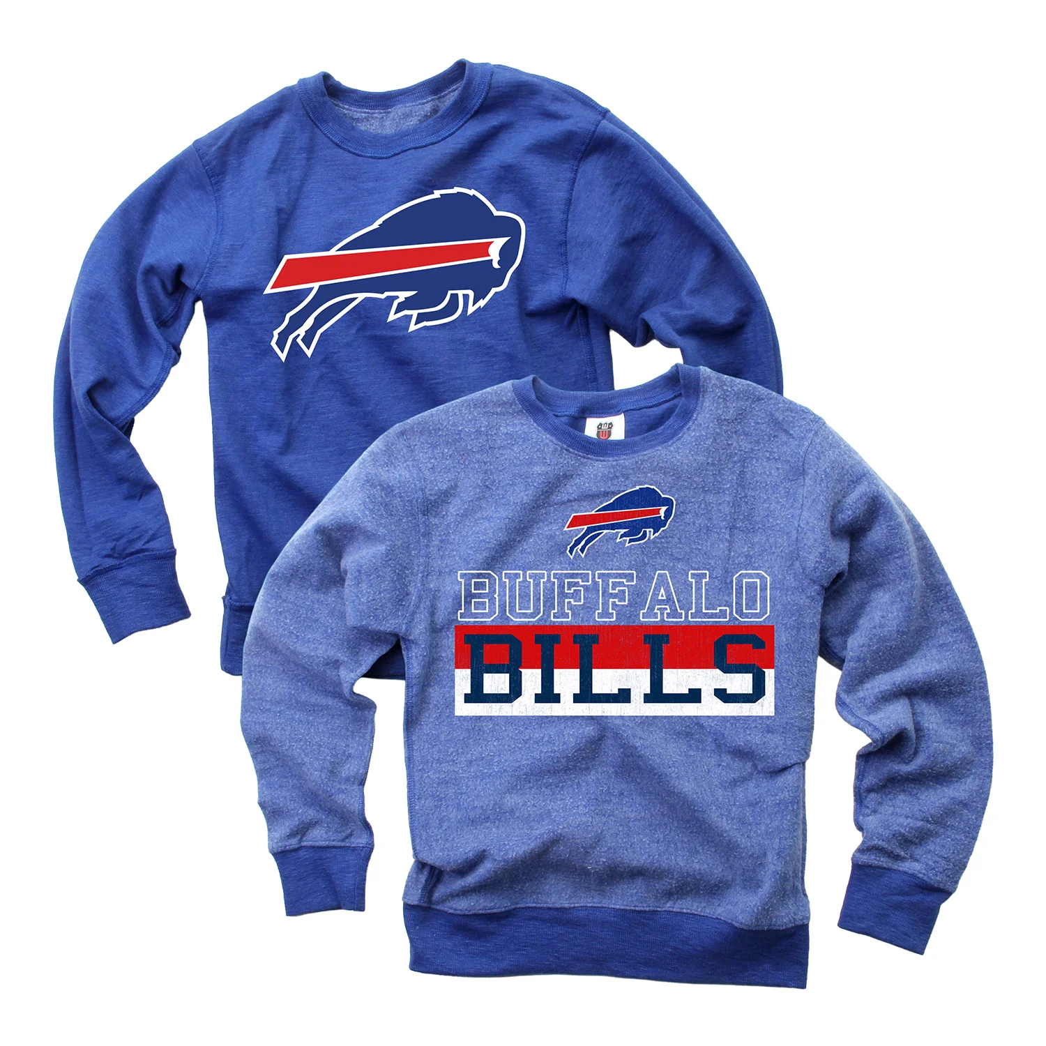 Youth Buffalo Bills Reversible Wordmark Crewneck Sweatshirt
