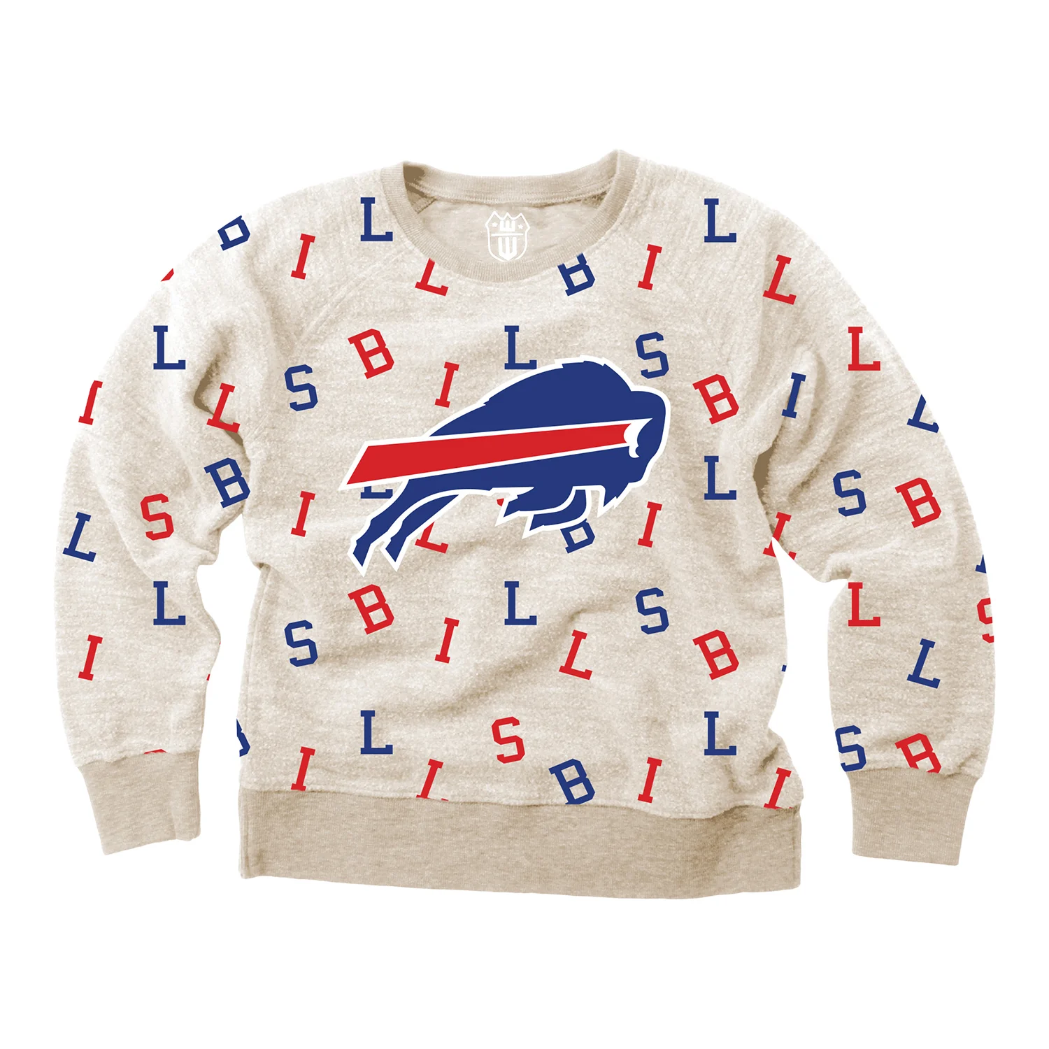 Youth Girls Buffalo Bills Wes and Willy Crewneck Sweatshirt