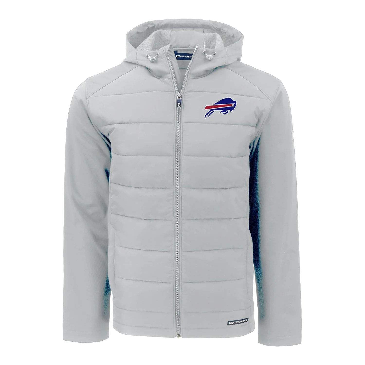 Buffalo Bills Cutter & Buck Evoke Hybrid Eco Softshell Recycled Full Zip Mens Hooded Jacket
