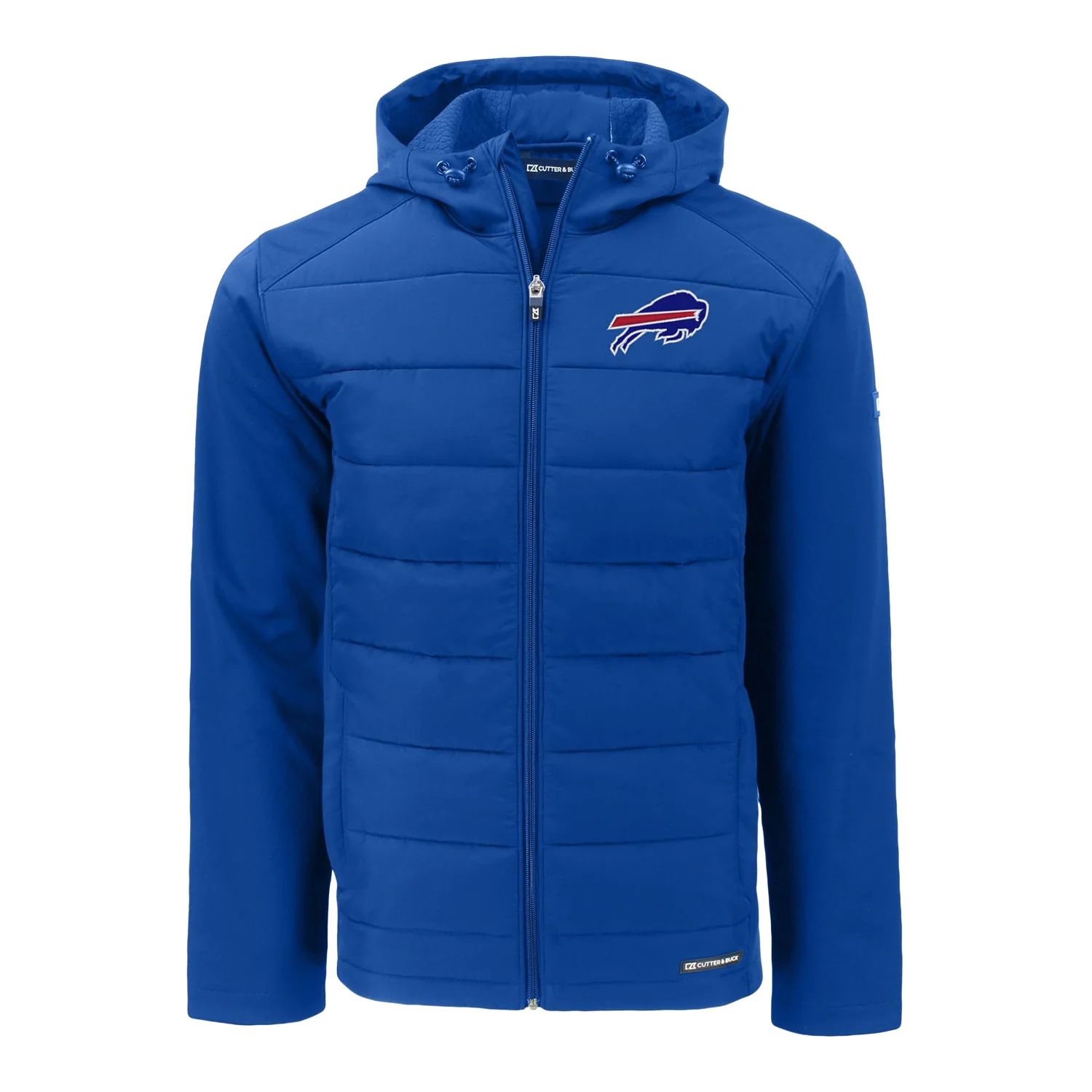 Buffalo Bills Cutter & Buck Evoke Hybrid Eco Softshell Recycled Full Zip Mens Hooded Jacket