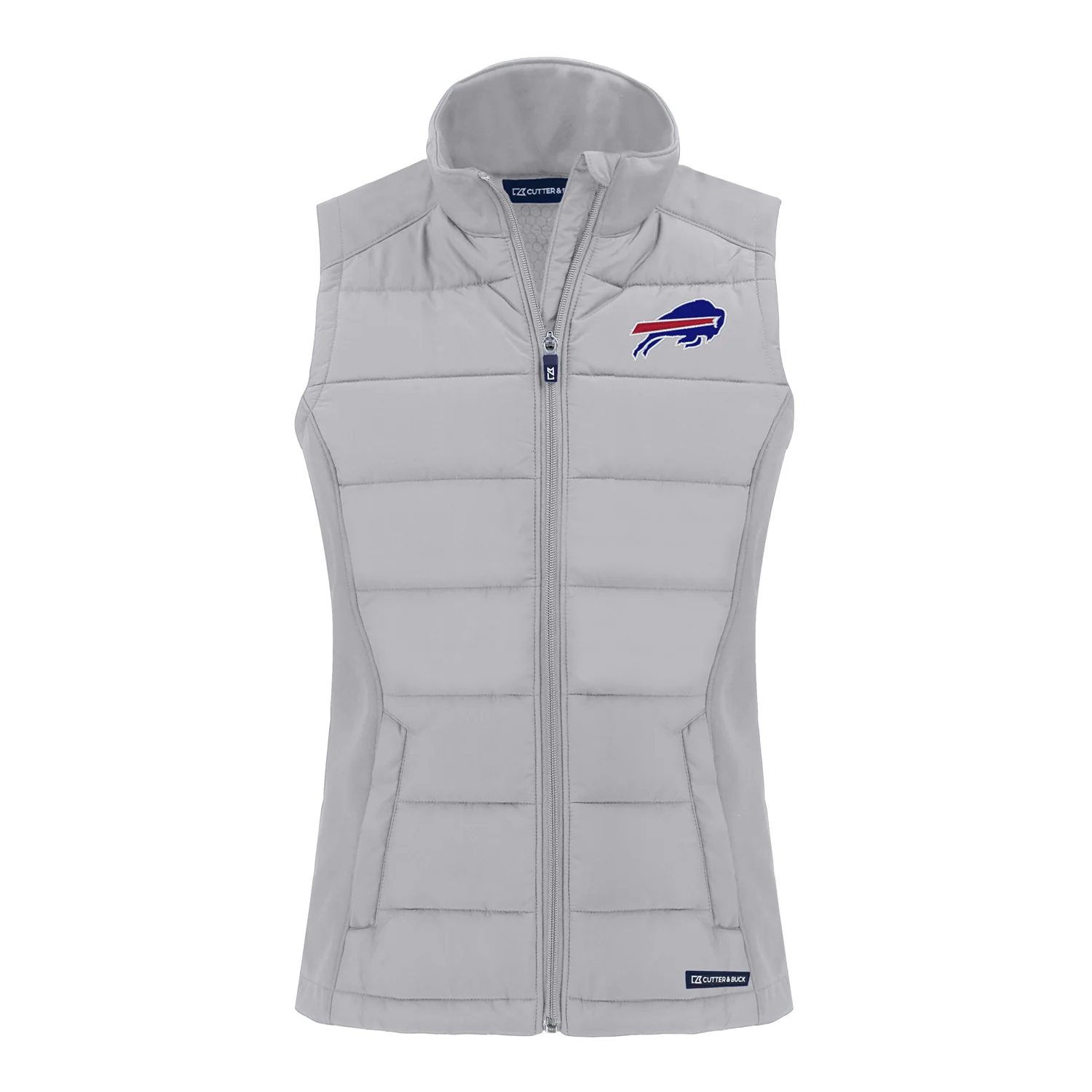 Ladies Buffalo Bills Cutter & Buck Evoke Hybrid Eco Softshell Recycled Full-Zip Vest