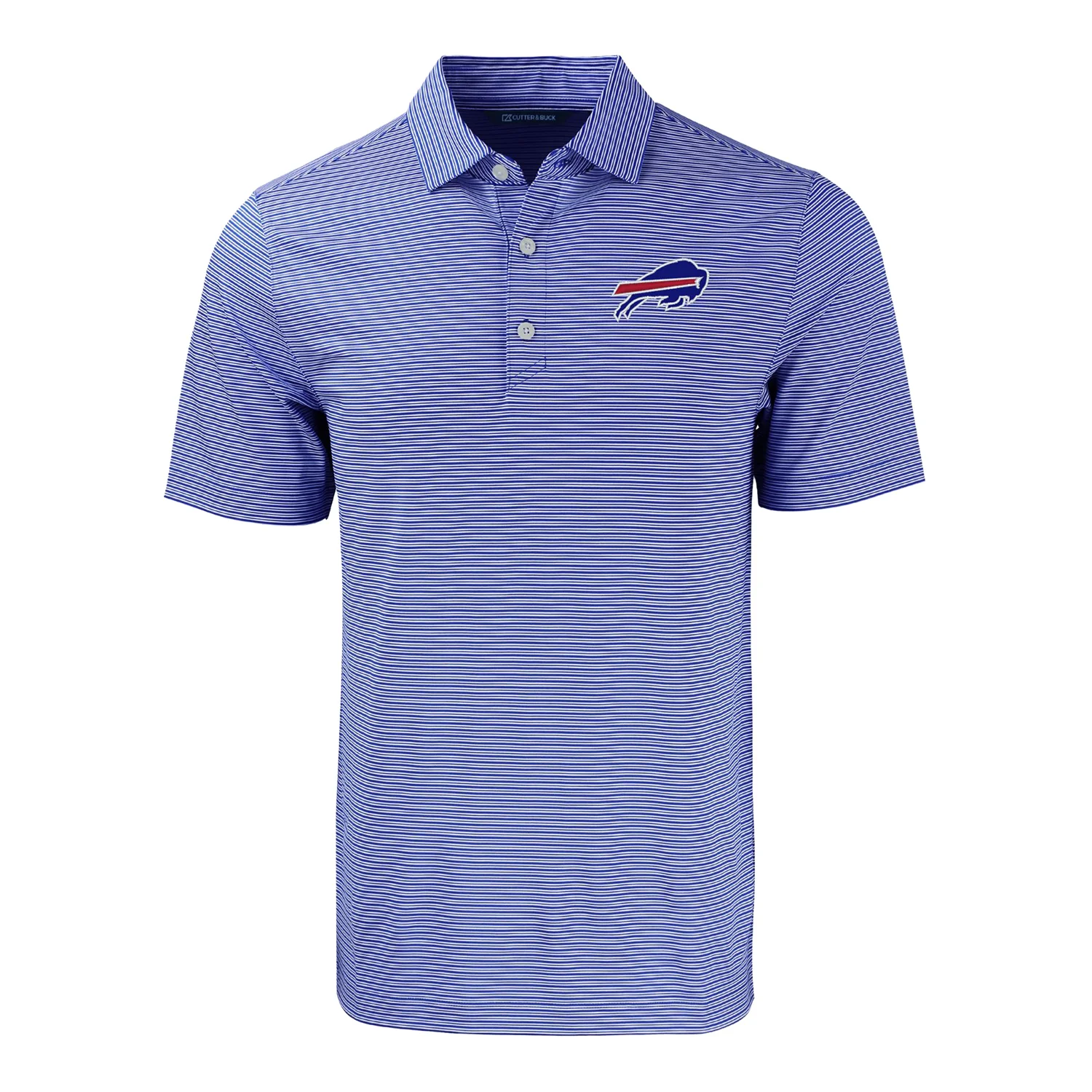 Buffalo Bills Cutter & Buck Forge Eco Double Stripe Stretch Recycled Mens Polo