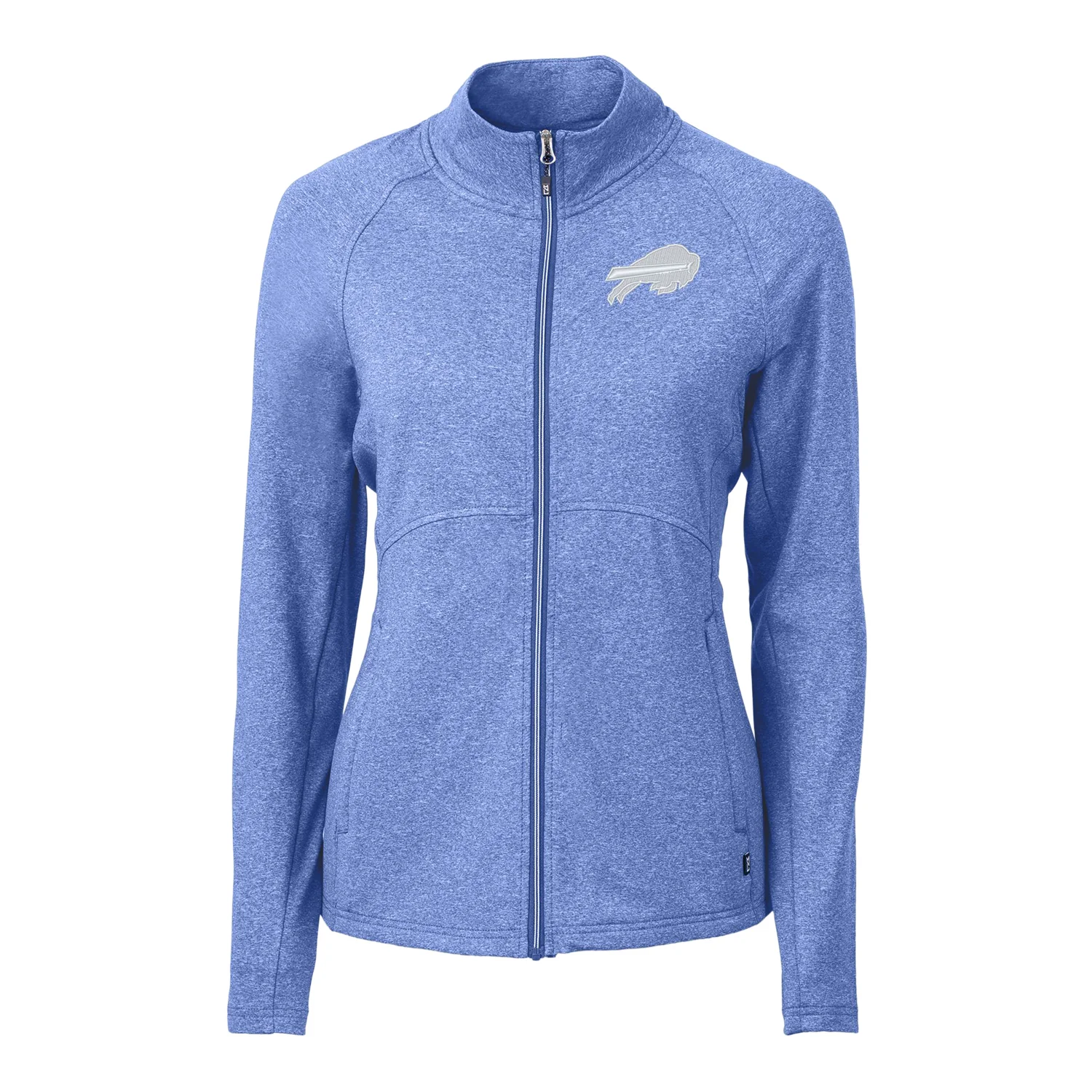Ladies Buffalo Bills Cutter & Buck Adapt Eco Knit Heather Recycled Full-Zip Jacket