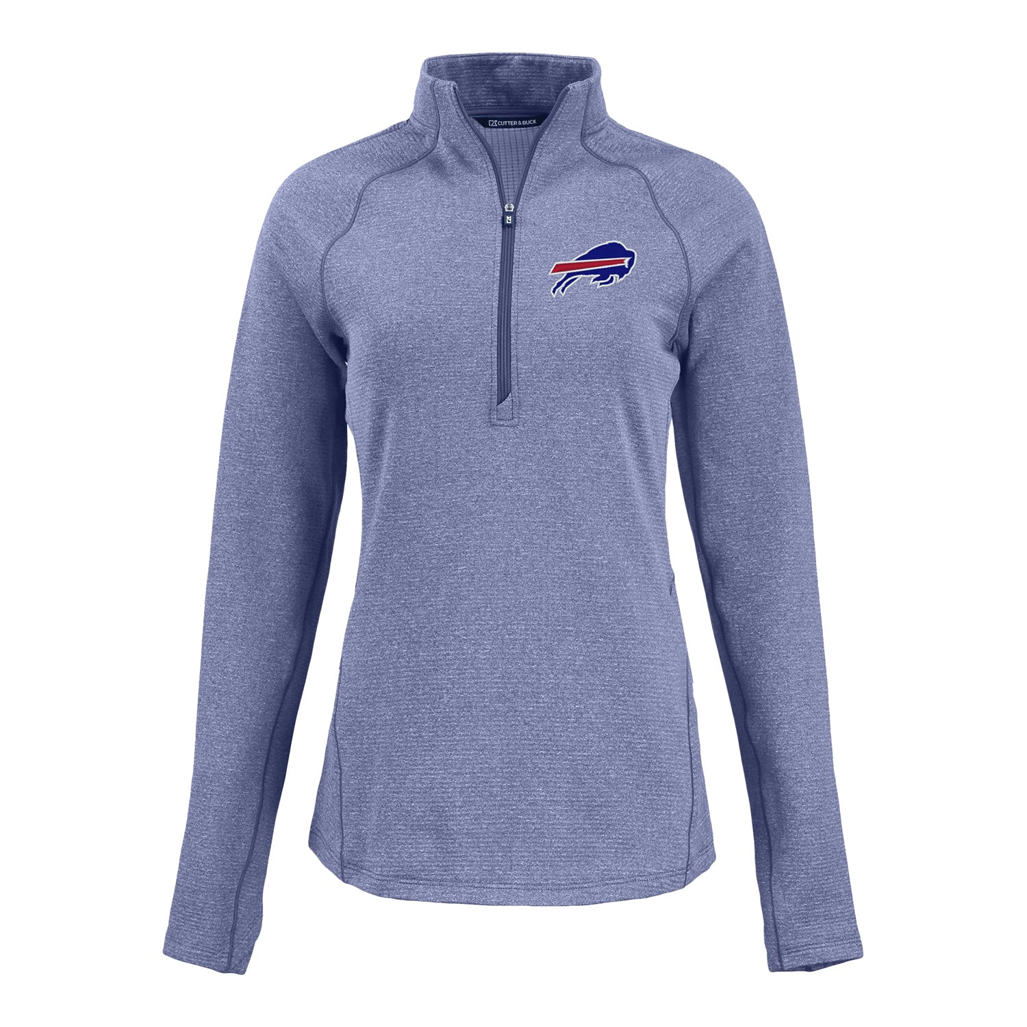 Ladies Buffalo Bills Cutter & Buck Peshastin Eco Fleece Recycled Half Zip Pullover