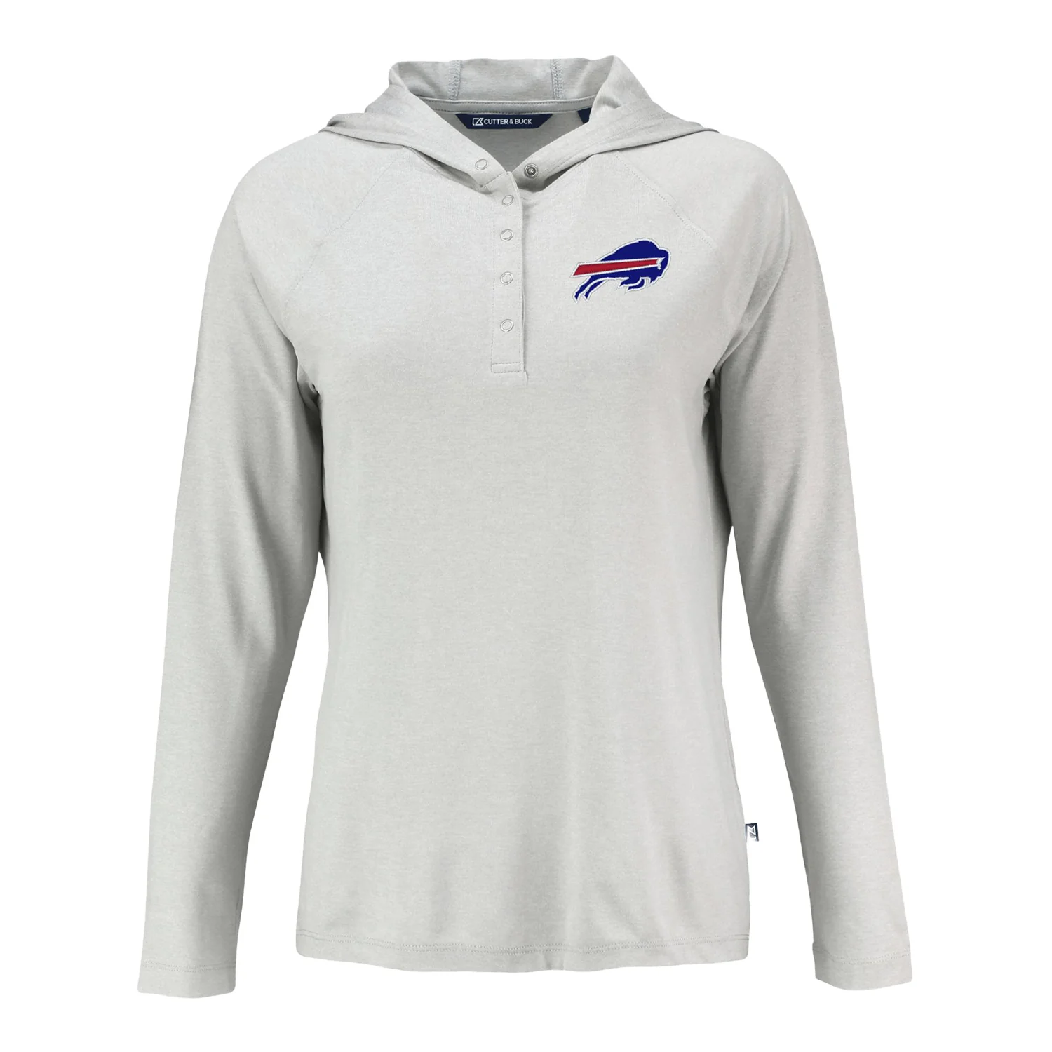 Ladies Buffalo Bills Cutter & Buck Coastline Epic Comfort Eco Recycled Hooded Shirt