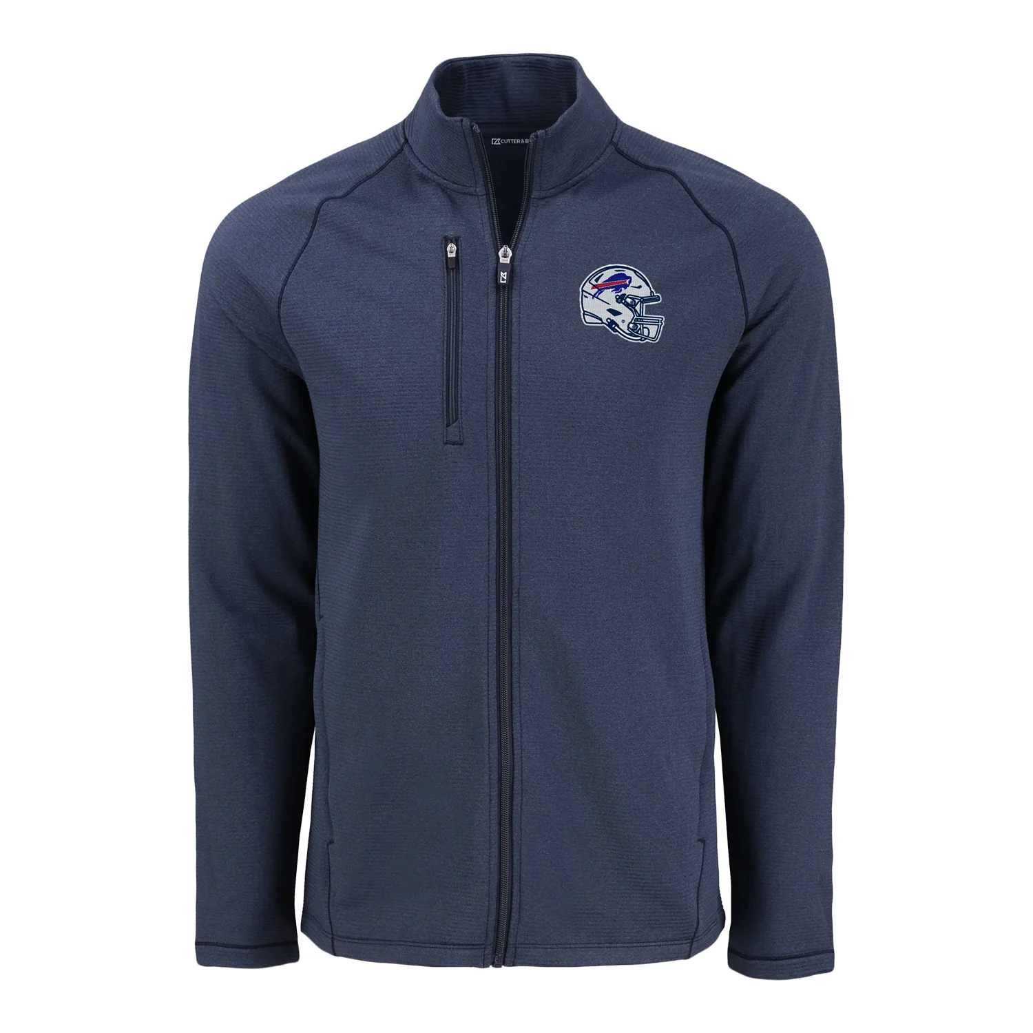 Buffalo Bills NFL Helmet Cutter & Buck Peshastin Eco Fleece Recycled Mens Full Zip Jacket