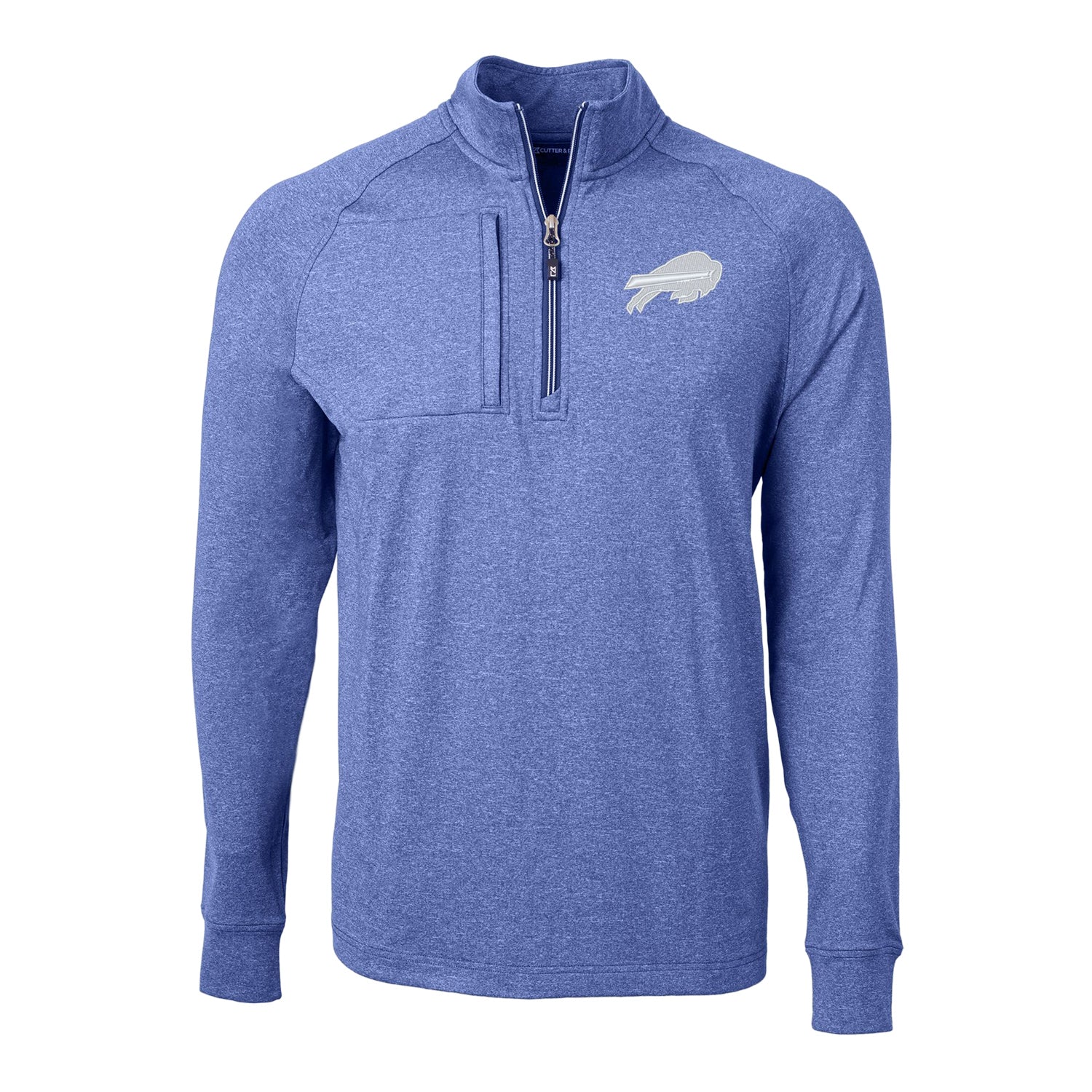 Buffalo Bills Cutter & Buck Adapt Eco Knit Heather Mens Quarter Zip Pullover