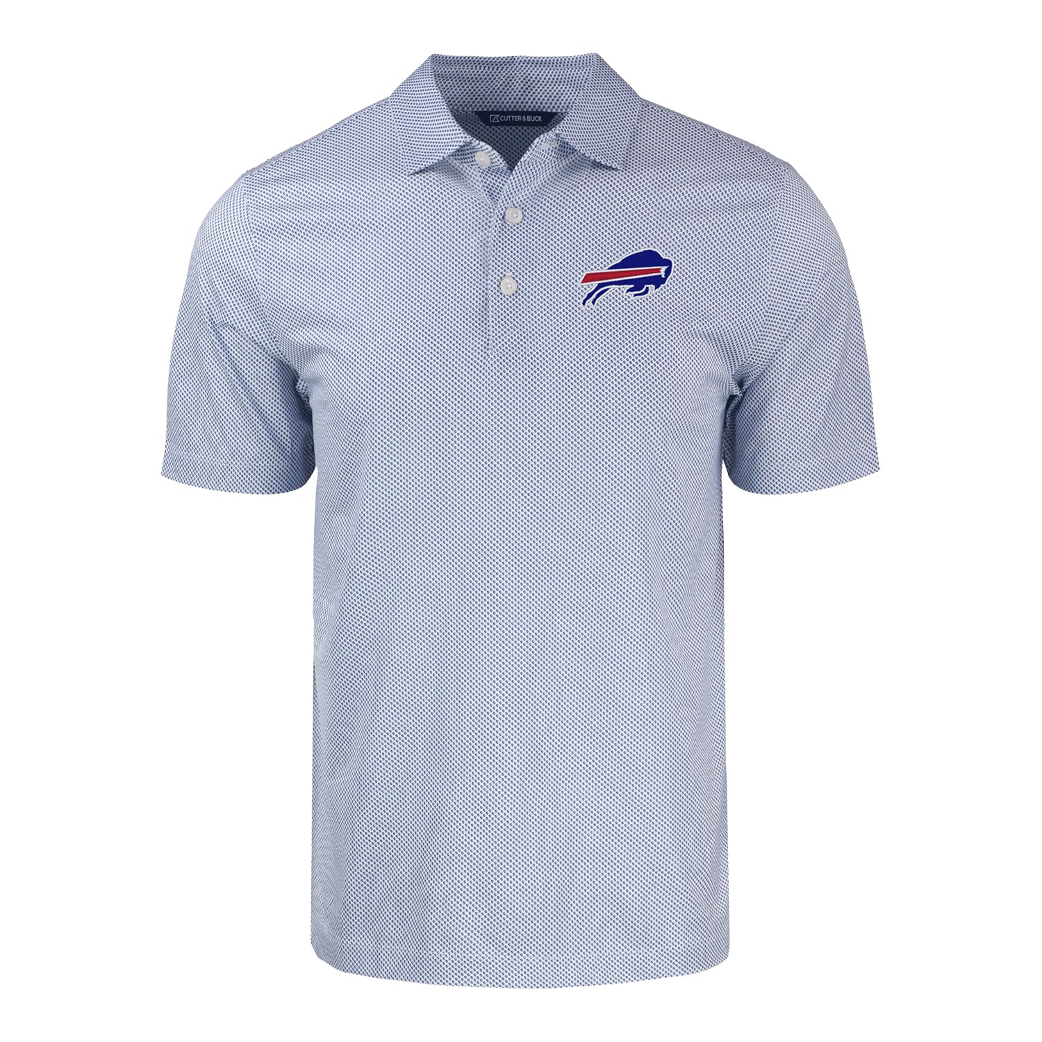 Buffalo Bills Cutter & Buck Pike Eco Symmetry Print Stretch Recycled Mens Polo
